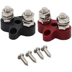 Dual Terminal Stud M8-linked set (1 red/1 black)