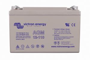 12V 110Ah AGM Deep Cycle Battery (front)