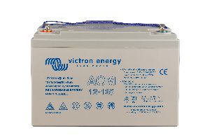 12V 125Ah AGM Super Cycle Battery (front with bolts)