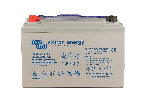 12V 125Ah AGM Super Cycle Battery (front with protectors)
