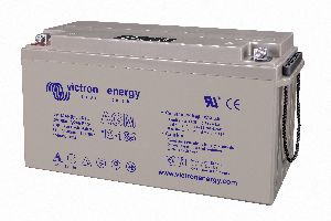 12V 165Ah AGM Deep Cycle Battery (left)