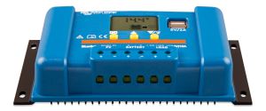 BlueSolar PWM Charge Controller LCD USB 12-24V 10A (front-angle) 
