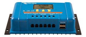 BlueSolar PWM Charge Controller LCD USB 48V-10A (front-angle) 