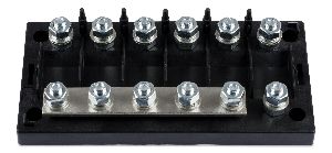 Fuse holder 6-way for MEGA-fuse (front-angle)
