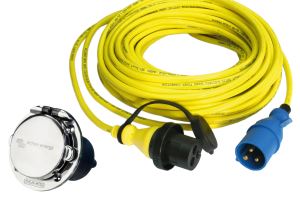 Shore Power Cable and Stainless Inlet with cover