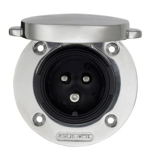 Stainless Steel Power Inlet with cover (front open)