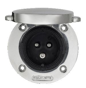 Stainless Steel Power Inlet with cover (front open)