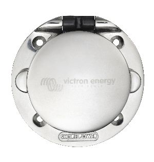 Stainless Steel Power Inlet with cover (front closed)