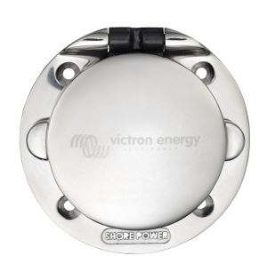 Stainless Steel Power Inlet with cover (front closed)