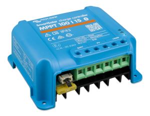 SmartSolar charge controller MPPT 100/15 (left) 