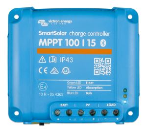 SmartSolar charge controller MPPT 100/15 (top) 