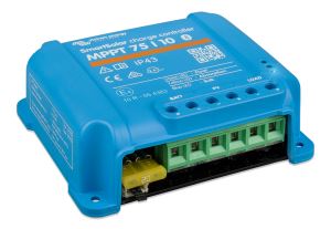 SmartSolar charge controller MPPT 75/10 (left) 