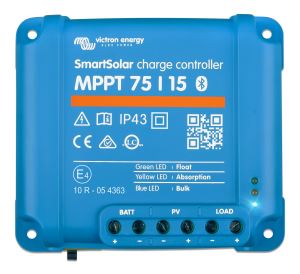 SmartSolar charge controller MPPT 75/15 (top) 